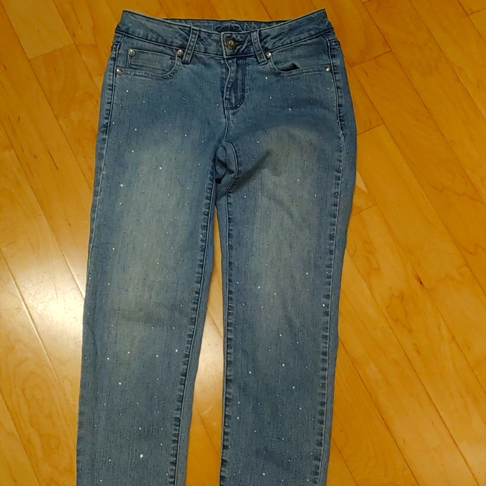 Capri jeans w rhinestones
